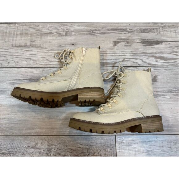 Universal Thread Cream Parker Combat Boots Size 7 1/2 - Picture 4 of 13